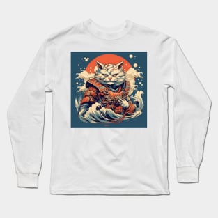 Samurai Kitty Cat Long Sleeve T-Shirt